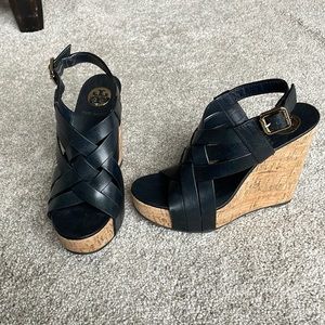 Tory Burch wedge sandal in Black